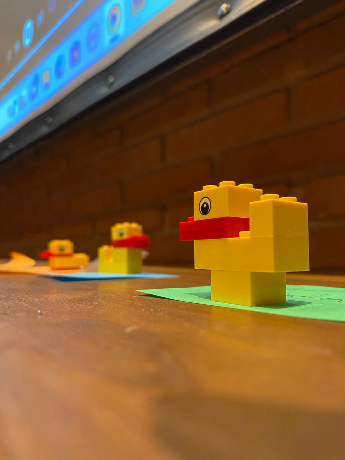 Close-up of a finished duck build during a session
